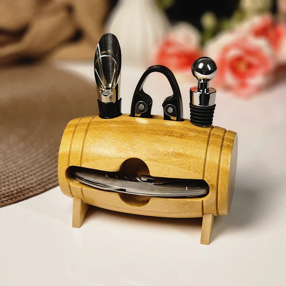 Para Vinho 4 peças com Suporte