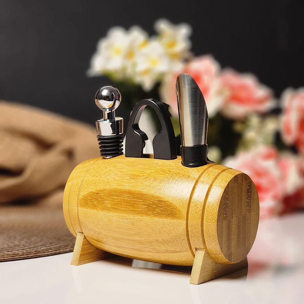 Para Vinho 4 peças com Suporte