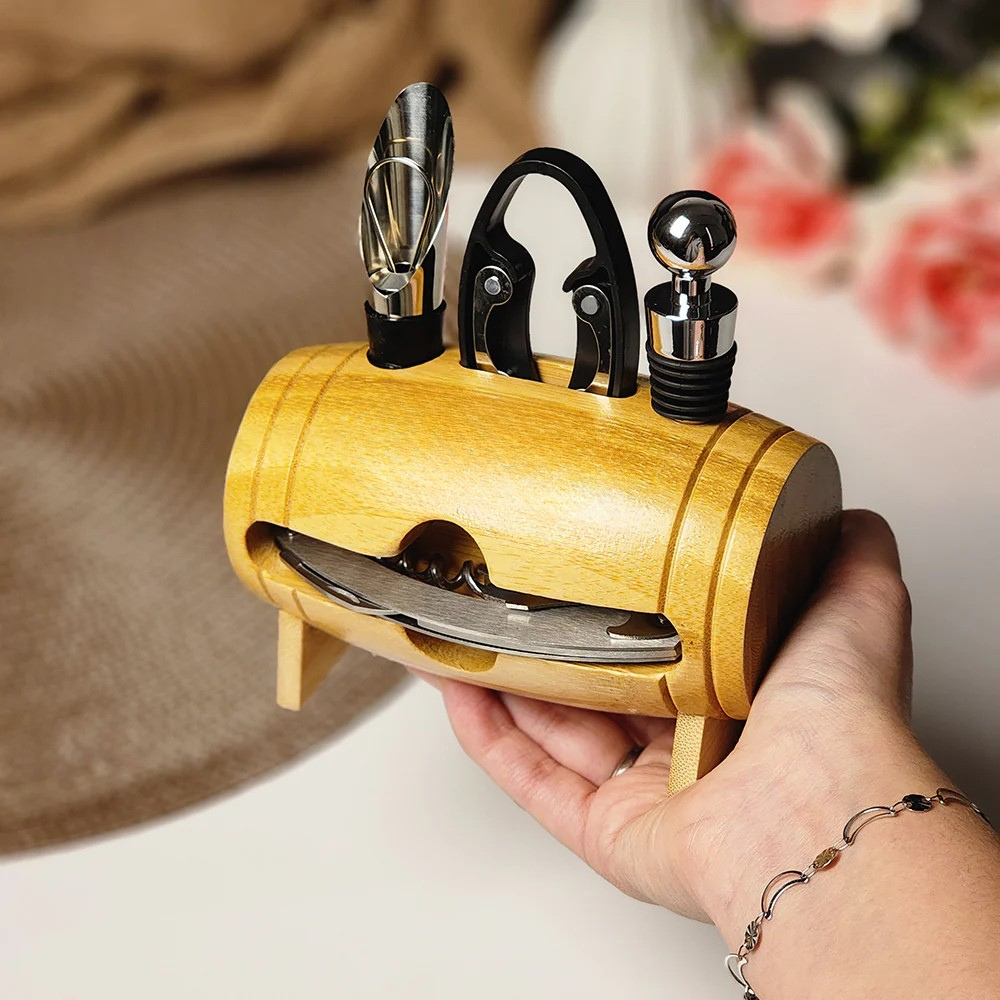 Para Vinho 4 peças com Suporte