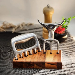 Garfo Tridente Churrasco com Garra de Urso Alumínio Personalizado