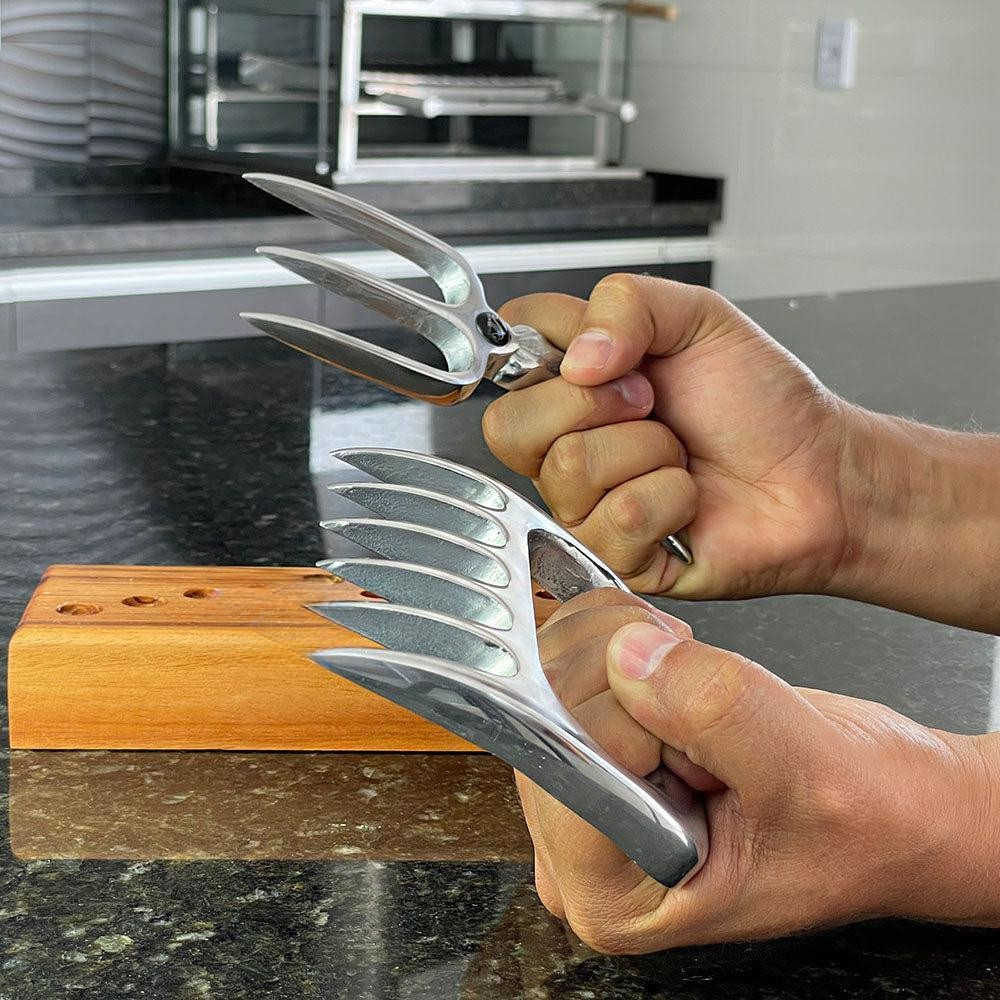 Garfo Tridente Churrasco com Garra de Urso Alumínio Personalizado