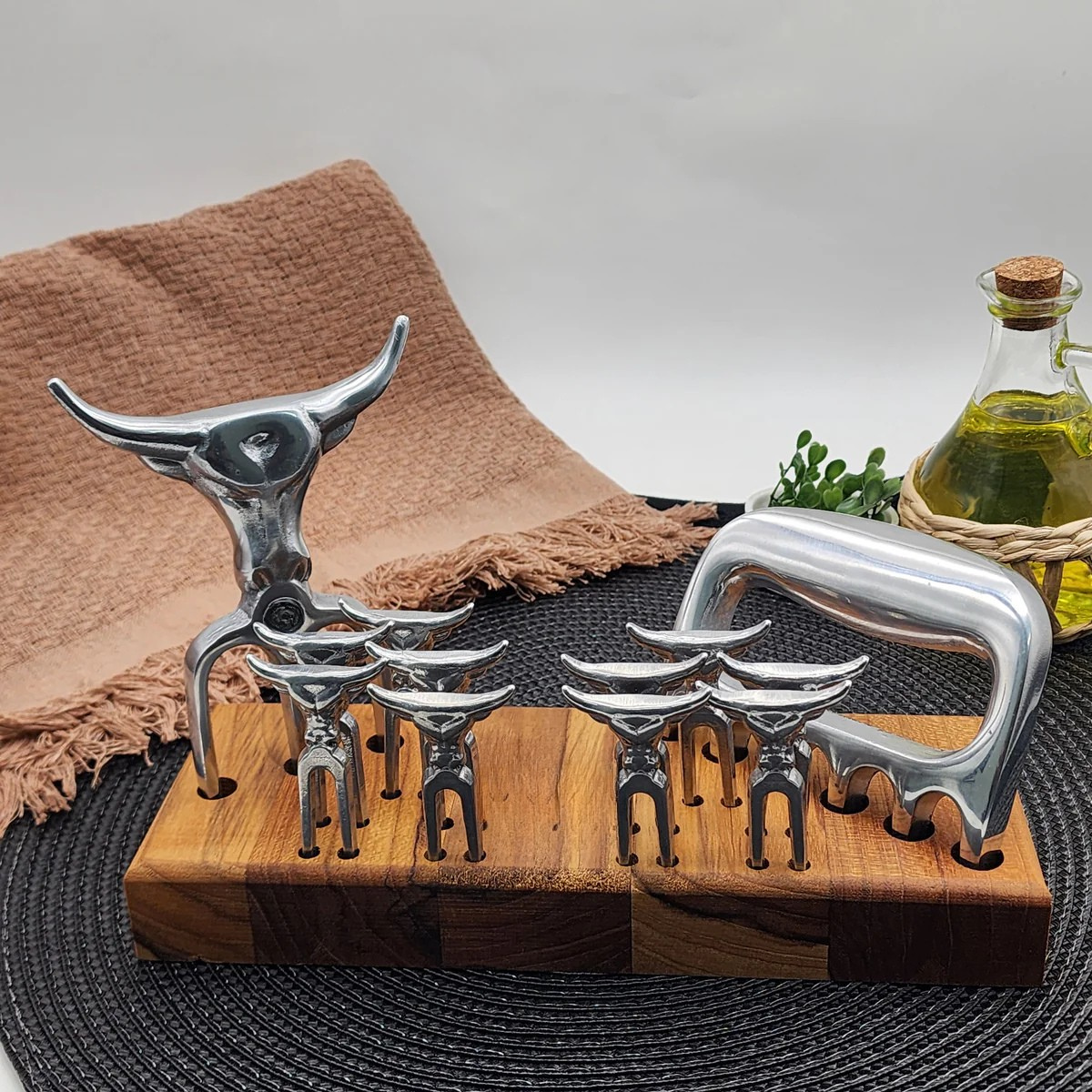 Garfo Tridente + Garra de Urso 10 Garfos Petisco Churras