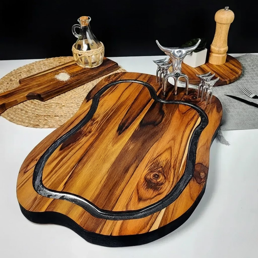 Tábua de Churrasco Personalizada Damascus Design