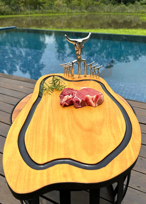 Tábua de Churrasco Super Premium com Garra + 6 Garfinhos